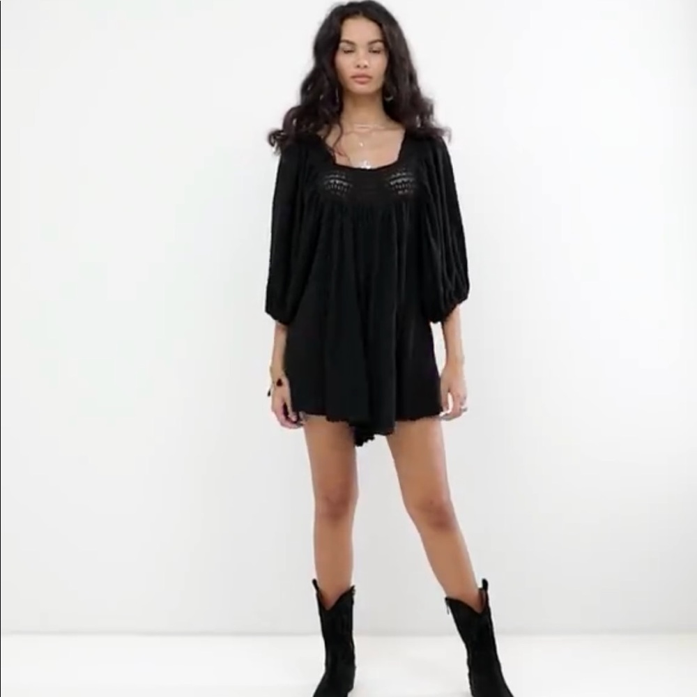 FREE PEOPLE ROMPER, NEW WITH TAG MEDIUM BLACK - Picture 1 of 8